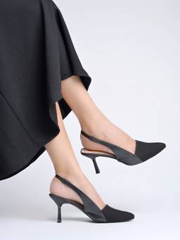 Shoetopia - Pointed Toe Slingback Pump Heel Sandals