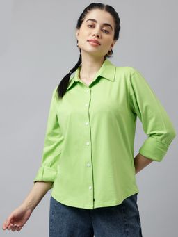 Xpose - Women Green Regular Fit Long Sleeves Casual Shirt