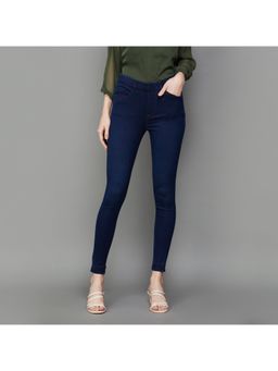 Xpose - Women Solid Navy Blue Mid-rise Slim Fit Jeggings