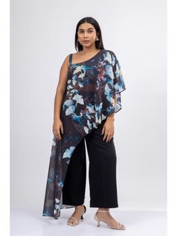 Mamicha - Black Fire Asymmetrical Floral Co-ord (Set of 2)