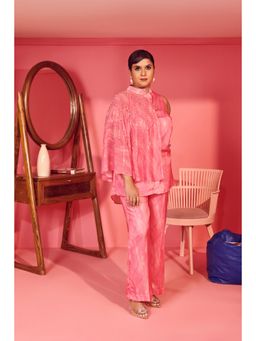 Mamicha - Carnival Evening Pink Embroidered Co-ord (Set of 2)