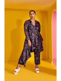 Mamicha - Nighthawks Full Sleeve Black Printed Co-ord (Set of 2)