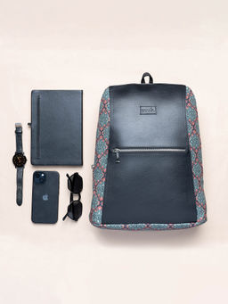 Zouk - Kolkata Nouveau Womens Black Vegan Leather Backpack-Daypack 14 Inch