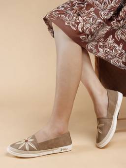 DENILL - Beige Denim Casual Slip On Loafers
