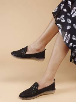 DENILL - Black Suede Casual Slip On Loafers