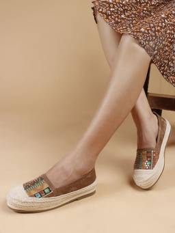 DENILL - Brown Synthetic Leather Casual Slip On Loafers