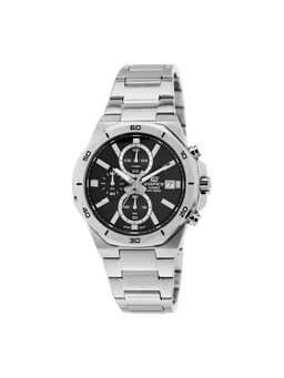Casio - Edifice EFV-640D-1AVUDF Black Analog Dial Silver Stainless Steel Band Men'S Watch Ed583