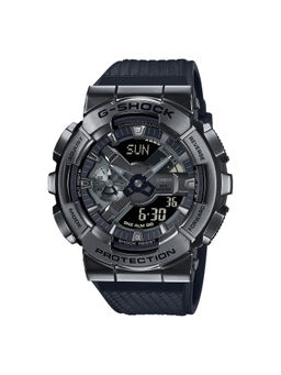Casio - G-Shock G-Steel GM-110BB-1ADR Black Ip Analog-Digital Dial Black Resin Strap Men'S Watch G1370