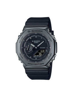 Casio - G-Shock GSteel GM-2100BB-1ADR Black Ip Analog-Digital Dial Black Resin Strap Men'S Watch G1371