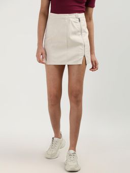 Tommy Hilfiger - Womens Beige Color Mini Skirt