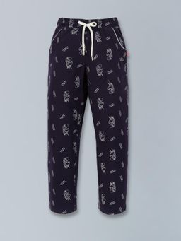 3PIN - Girls Cotton Navy Blue Unicorn Print Jogger