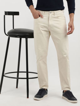 Tommy Hilfiger - Men Cream Solid Casual Trouser