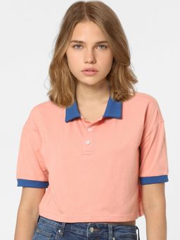 ONLY - Women Solid Pink T-shirt