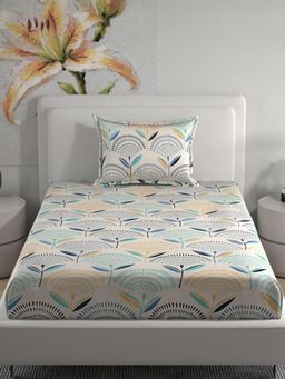 Florida - Polycotton Floral Print Single Bedsheet with 1 Pillow Cover