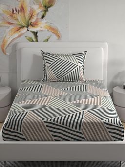 Florida - Polycotton Geometric Print Single Bedsheet with 1 Pillow Cover