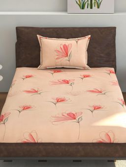 Florida - Polycotton Floral Print Single Bedsheet with 1 Pillow Cover