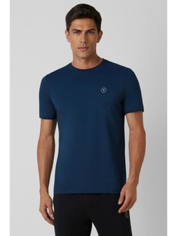 Van Heusen - Men Navy Solid Crew Neck T-Shirt