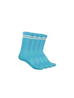 TalkingSox - Unisex Stripes Turquoise Socks (Pack of 4)