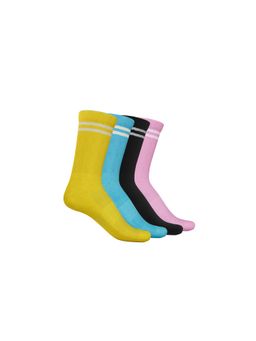 TalkingSox - Unisex Stripes Multi-Color Socks (Pack of 4)