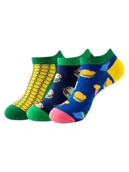 The Tie Hub - Food Print Ankle Length Socks (Pack of 3)