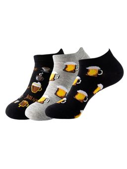 The Tie Hub - Beer & Coffee Theme Ankle Length Socks (Pack of 3)