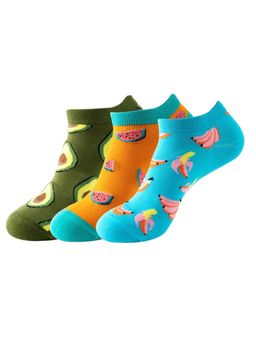 The Tie Hub - Avocado, Watermelon & Banana Ankle Length Socks (Pack of 3)
