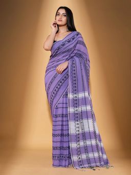 Beatitude - Lavender Cotton Woven Saree with Unstitched Blouse