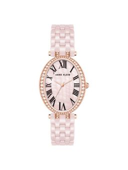 Anne Klein - Women Pink Dial Ceramic Pink Strap Analog Watch-AK3996RGLP