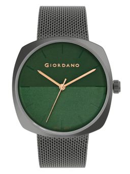Giordano - Men Green Dial Metal Grey Strap Analog Watch-GZ-60076-55
