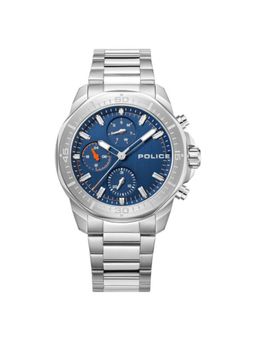 Police - Men Blue Dial Metal Silver Strap Analog Watch-PLPEWGK0039905