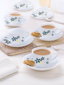 Larah by Borosil - 140Ml Each Viva Cup & Saucer (Pack of 6)
