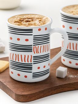 Larah by Borosil - 350Ml Doodle Tea-Coffee Mug