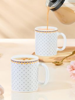 Larah by Borosil - 320Ml Premia Series Kosmia Tea-Coffee Mugs (Pack of 2)