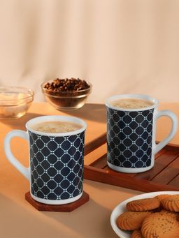 Larah by Borosil - 350Ml Kazak Black Tea-Coffee Mugs (Pack of 2)