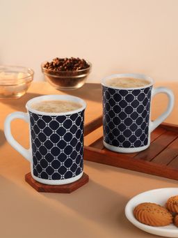 Larah by Borosil - 350Ml Kazak White Tea-Coffee Mugs (Pack of 2)