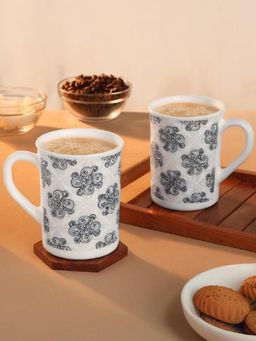 Larah by Borosil - 350Ml Kuba Grey Tea-Coffee Mugs (Pack of 2)