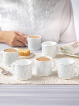 Larah by Borosil - 100Ml Premia Series Ivy Tea-Coffee Mugss (Pack of 6)