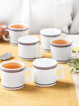 Larah by Borosil - 100Ml Premia Series Starlight Tea-Coffee Mugs (Pack of 6)