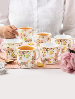 Larah by Borosil - 180Ml Premia Series Amora Tea-Coffee Mugss (Pack of 6)