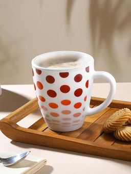 Larah by Borosil - 390Ml Polka Red Tea-Coffee Mug