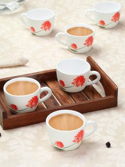 Larah by Borosil - 140Ml Belle Tea-Coffee Cup (Pack of 6)