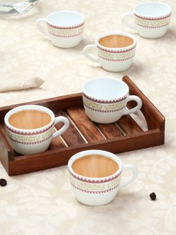 Larah by Borosil - 140Ml Elega Tea-Coffee Cup (Pack of 6)