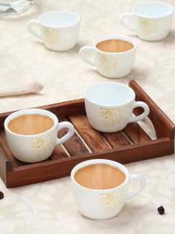 Larah by Borosil - 140Ml Ingot Tea-Coffee Cup (Pack of 6)