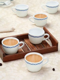 Larah by Borosil - 140Ml Jazzblue Tea-Coffee Cup (Pack of 6)