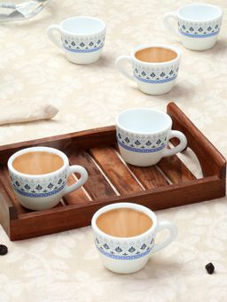 Larah by Borosil - 140Ml Ocean Tea-Coffee Cup (Pack of 6)