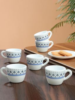 Larah by Borosil - 90Ml Ocean Tea-Coffee Cup (Pack of 6)
