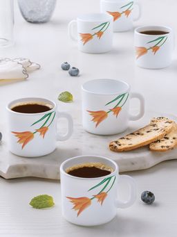 Larah by Borosil - 100Ml Firefly Tea-Coffee Mugs (Pack of 6)