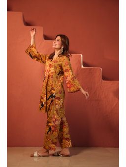 DIMPLE DESIGN STUDIO - Shamaa Cotton Yellow Co-Ord (Set of 2)