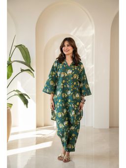 DIMPLE DESIGN STUDIO - Noorin Cotton Green Co-Ord (Set of 2)