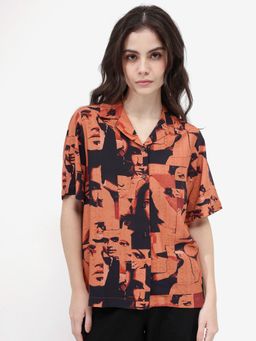 RAREISM - Womens Hagen Primary Brown Relaxed Fit Shirt